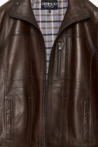 کت چرمی مردانه قهوه‌ای Bruno دری مد