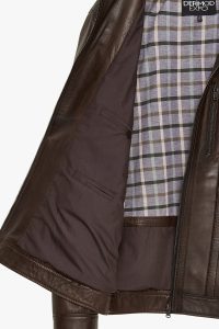 کت چرمی مردانه قهوه‌ای Bruno دری مد