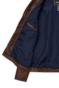 کت چرمی مردانه قهوه‌ای اسپرت Immobile دری مد