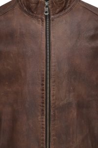 کت چرمی مردانه قهوه‌ای Mbappe دری مد