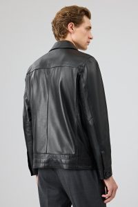 کت چرمی مردانه مشکی Axel دری مد