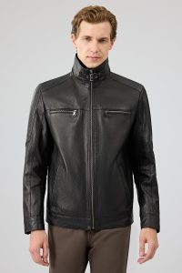 کت چرمی مردانه مشکی Mateo دری مد