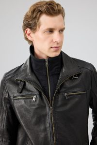 کت چرمی مردانه مشکی Mateo دری مد