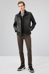 کت چرمی مردانه مشکی Mateo دری مد