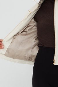 کت چرمی کوتاه بژ زنانه مارلین دری مد