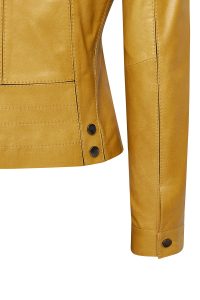 کت چرمی کوتاه زرد زنانه لیندا دری مد