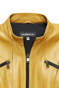 کت چرمی کوتاه زرد زنانه لیندا دری مد