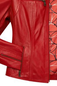 کت چرمی کوتاه قرمز زنانه ماریا دری مد