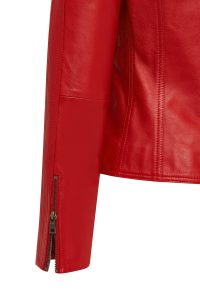 کت چرمی کوتاه قرمز زنانه ماریا دری مد