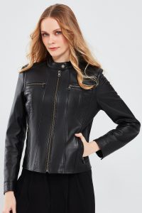 کت چرمی کوتاه مشکی زنانه مارلین دری مد