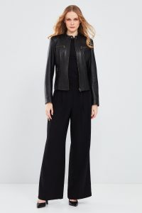 کت چرمی کوتاه مشکی زنانه مارلین دری مد