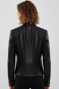 کت چرمی کوتاه مشکی زنانه مارلین دری مد