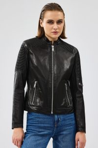 کت چرمی کوتاه مشکی زنانه Firenze دری مد