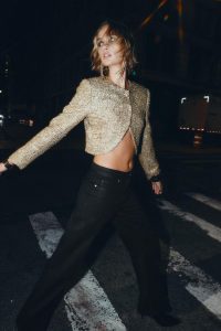 کت کوتاه زنانه بافت‌دار نخ متالیک زارا – ZARA