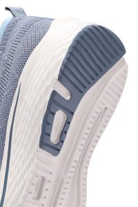 کتونی زنانه آبی چرم با زیره ضخیم پارچه ای دری مد