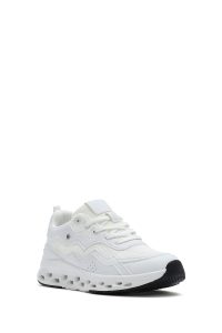 کتونی زنانه بژ بنددار با زیره ضخیم دری مد