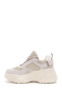 کتونی زنانه بژ بنددار لژدار دری مد