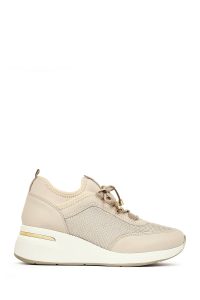 کتونی زنانه بژ بنددار لژدار دری مد