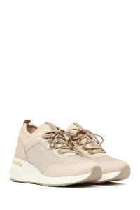 کتونی زنانه بژ بنددار لژدار دری مد