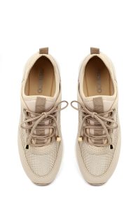 کتونی زنانه بژ بنددار لژدار دری مد