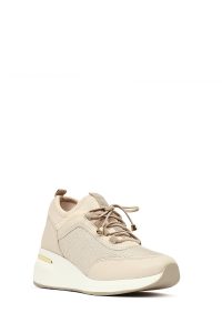 کتونی زنانه بژ بنددار لژدار دری مد