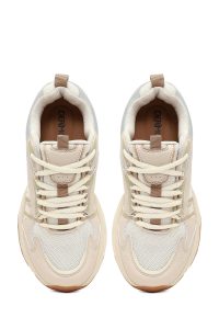 کتونی زنانه بژ بنددار لژدار دری مد