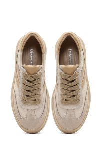 کتونی زنانه جیر بژ بنددار دری مد