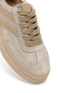 کتونی زنانه جیر بژ بنددار دری مد