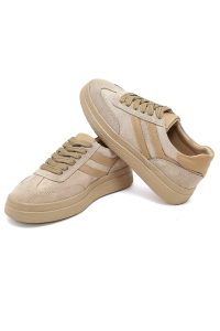 کتونی زنانه جیر بژ بنددار دری مد