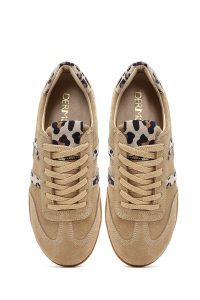 کتونی زنانه جیر بژ بنددار دری مد