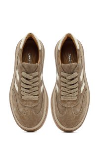 کتونی زنانه جیر بژ بنددار لژدار دری مد