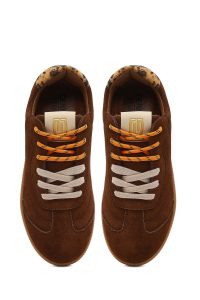 کتونی زنانه جیر قهوه‌ای بنددار دری مد Studio