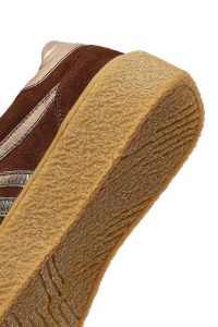 کتونی زنانه جیر قهوه‌ای بنددار لژدار دری مد