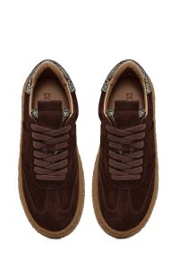 کتونی زنانه جیر قهوه‌ای دری مد