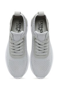 کتونی زنانه خاکی با بند چرم و جیر دری مد