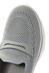 کتونی زنانه خاکی چرم با زیره ضخیم پارچه ای دری مد