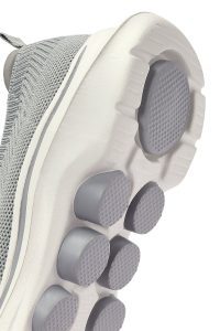 کتونی زنانه خاکی چرم با زیره ضخیم پارچه ای دری مد