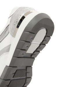 کتونی زنانه سفید با بند و زیپ کناری چرم دری مد