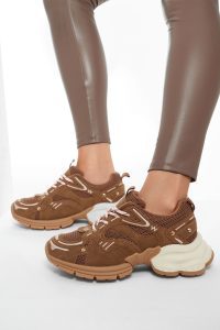 کتونی زنانه شتری بنددار لژدار دری مد