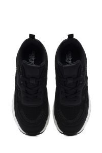 کتونی زنانه مشکی بنددار با زیره ضخیم دری مد