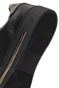 کتونی زنانه مشکی بنددار سنگ‌دار دری مد