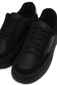 کتونی زنانه مشکی بنددار لژدار دری مد