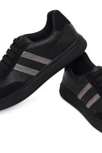 کتونی زنانه مشکی بنددار لژدار دری مد