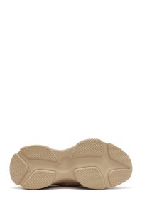 کتونی زنانه پارچه‌ای بژ بنددار سنگ‌دار دری مد Zero