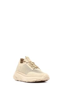 کتونی زنانه پارچه‌ای بژ بنددار لژدار دری مد Zero