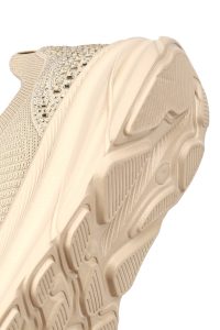 کتونی زنانه پارچه‌ای بژ بنددار لژدار دری مد Zero