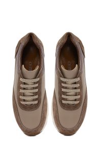 کتونی زنانه چرم ویزون بنددار لژدار دری مد