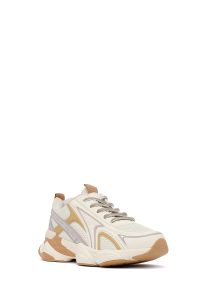 کتونی زنانه کرم بنددار لژدار دری مد