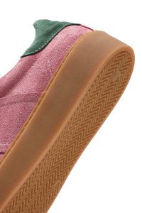 کتونی زنونه چرم جیر صورتی بنددار دری مد