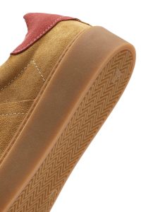 کتونی زنونه چرم جیر عسلی بنددار دری مد